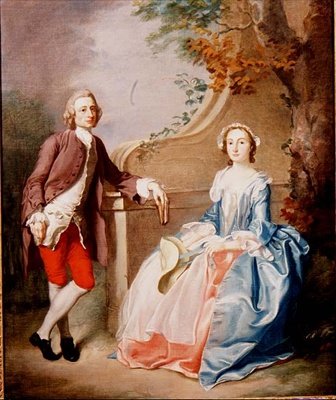 Een Dame en Heer: conversatiestuk door Francis Hayman