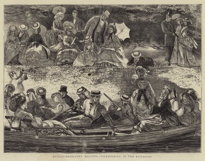 Henley-on-Thames Regatta, picknicken aan de rivier door Francis S. Walker