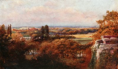De Theems en Eton vanaf het terras, Windsor Castle door Francis S. Walker
