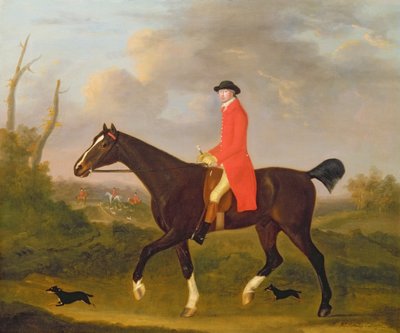Een Heer op zijn Jager rijdend naar de Honden door Francis Sartorius