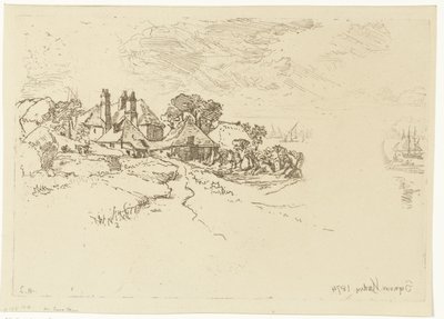 De boerderij in Essex door Francis Seymour Haden (Sir) (signed by artist)