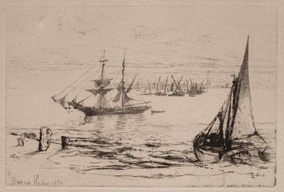 Een brik voor anker door Francis Seymour Haden