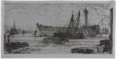 Het uiteenvallen van de Agamemnon door Francis Seymour Haden