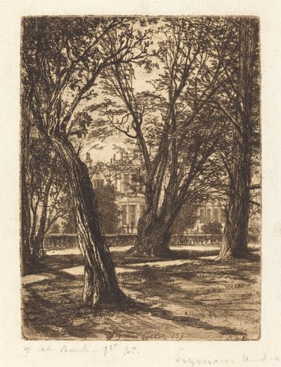 Kensington Gardens (De kleine plaat) door Francis Seymour Haden