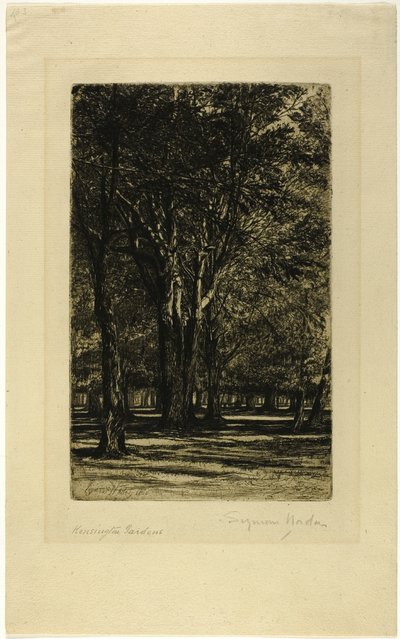 Kensington Gardens, nr. II (grote plaat) door Francis Seymour Haden