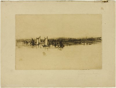 Tegenover de herberg, Purfleet door Francis Seymour Haden