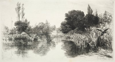 Share Mill Vijver, 1860 door Francis Seymour Haden