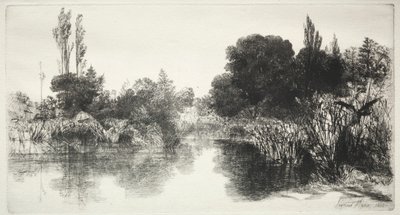 Shere Mill Vijver (De Grotere Plaat) door Francis Seymour Haden