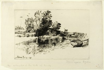 Het kleine boothuis door Francis Seymour Haden