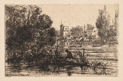 Twickenham Kerk, 1865 door Francis Seymour Haden