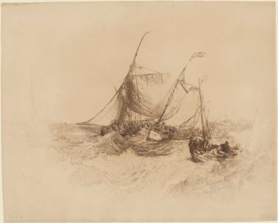 Pier van Calais door Francis Seymour Haden after Joseph Mallord William Turner