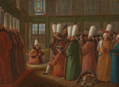 De grootvizier geeft audiëntie aan de Engelse ambassadeur door Francis Smith
