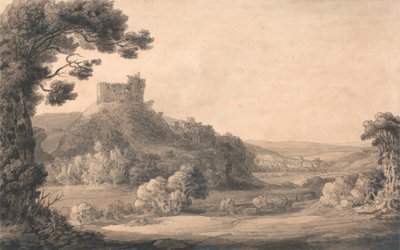 Kasteel van Oakhampton door Francis Towne