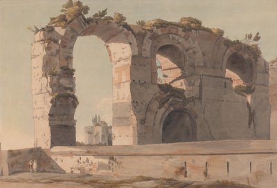 Het Claudiaanse aquaduct, Rome door Francis Towne