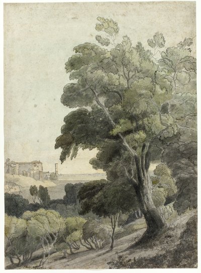 Tivoli, met Rome in de Verte door Francis Towne