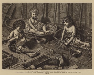 Drieënnegentig, het bloedbad van St. Bartholomeus door Francis Wilfred Lawson