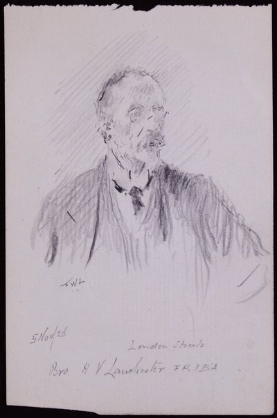 Portret van HV Lanchester door Francis Wilfred Lawson