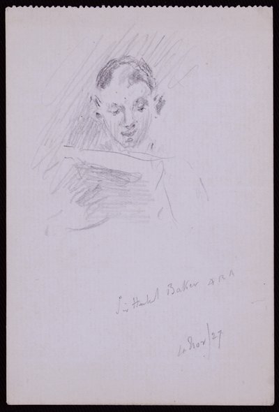 Portret van Sir Herbert ARA Baker door Francis Wilfred Lawson