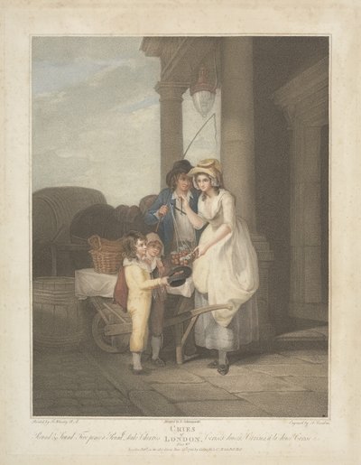 Kreten van Londen: Rond en gezond, vijf pence per pond, Hertog kersen, gegraveerd door Anthony Cardon (1772-1813) 1795 door Francis after Wheatley