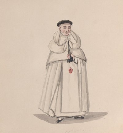 Een priester van de Mercedarische orde Orde van Onze Lieve Vrouw van Barmhartigheid, uit een groep tekeningen, 1848 door Francisco