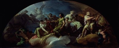 Oude Testament figuren in het paradijs door Francisco Bayeu y Subias