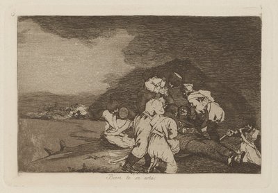 Bien te se est? (Het dient je goed), pl. 6 uit de serie Los desastres de la guerra (De rampen van de oorlog) door Francisco de Goya