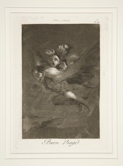 Goede reis, pl. 64 uit de serie Los caprichos door Francisco de Goya