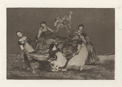 Disparate femenino, ook bekend als Pesa mas que un burro muerto, uit de serie Los disparates door Francisco de Goya