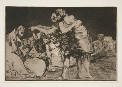 Disparate matrimonial (Huwelijksdwaasheid), pl. 7 uit de serie Los proverbios door Francisco de Goya