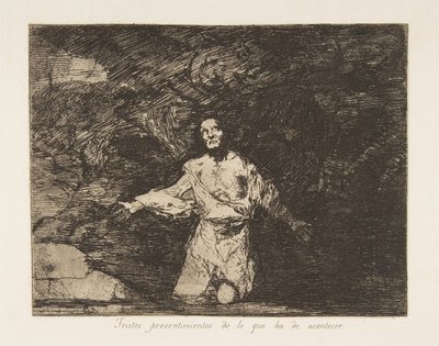 Plaat 1 uit De rampen van de oorlog Los Desastres de la Guerra: Verdriet door Francisco de Goya