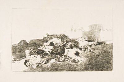 Plaat 22 uit De Rampen van de Oorlog Los Desastres de la Guerra: Nog erger. Tanto y ..., 1810 door Francisco de Goya