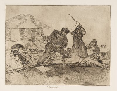 Plaat 28 uit De Rampen van de Oorlog: Gepeupel door Francisco de Goya