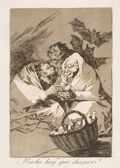 Plaat 45 uit Los Caprichos: Er is Veel te Zuigen door Francisco de Goya