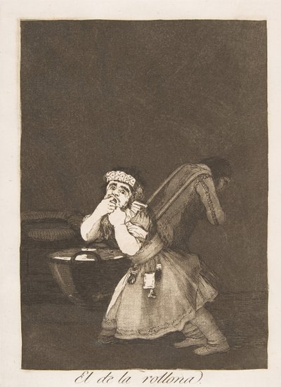 Plaat 4 uit Los Caprichos: Nannys jongen El de la rollona, 1799 door Francisco de Goya