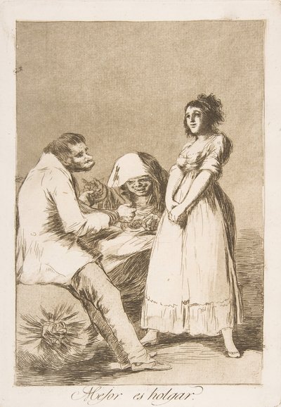 Plaat 73 uit Los Caprichos: Het is beter om lui te zijn door Francisco de Goya