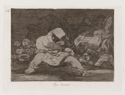 Que locura! (Wat een waanzin!), Plaat 68 uit Los desastres de la guerra (De rampen van de oorlog) door Francisco de Goya