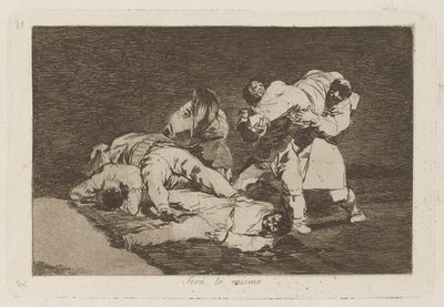 Het zal hetzelfde zijn, Plaat 21 uit Los desastres de la guerra (De rampen van de oorlog) door Francisco de Goya