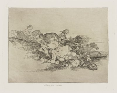 Siempre sucede. (Het gebeurt altijd.), pl. 8 uit de serie Los desastres de la guerra (De rampen van de oorlog) door Francisco de Goya