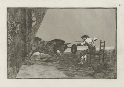 De stoutmoedigheid van Martincho in de arena van Zaragoza, Plaat 18 uit La tauromaquia door Francisco de Goya