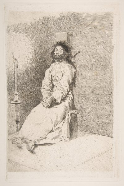 De gewurgde man, 1778-80 door Francisco de Goya