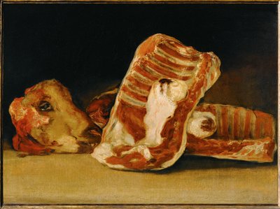 Nature Morte a la tete de mouton - Stilleven met schapenkop ... door Francisco Jose de (circle of) Goya y Lucientes