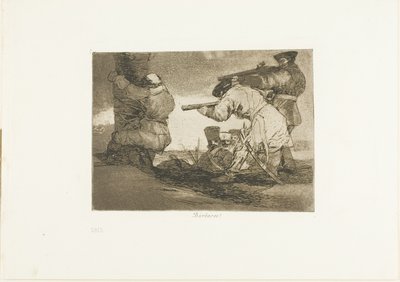 Barbaren!, plaat 38 uit De rampen van de oorlog door Francisco Jose de Goya y Lucientes