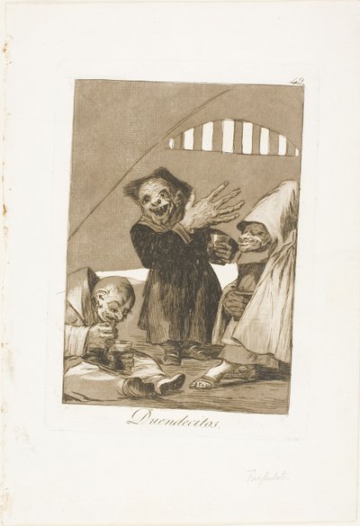 Kobolden, plaat 49 uit Los Caprichos door Francisco Jose de Goya y Lucientes
