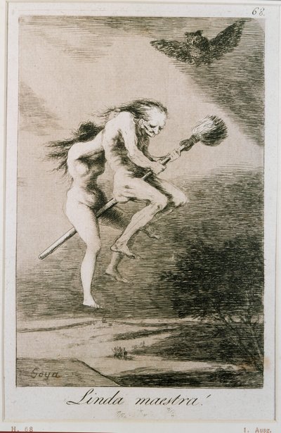 Linda maestra - Zachte meesteres, ets No ... (ets) door Francisco Jose de Goya y Lucientes