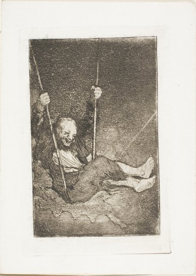 Oude man op een schommel door Francisco Jose de Goya y Lucientes