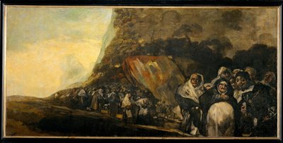 Bedevaart naar de bron van Sint Isidore (schilderij op doek) door Francisco Jose de Goya y Lucientes