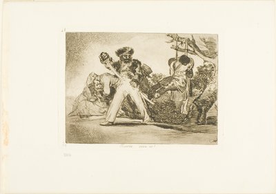Dat is moeilijk!, plaat 31 uit De oorlogsrampen door Francisco Jose de Goya y Lucientes