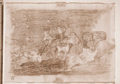 De rampen van de oorlog: En dit ook (voorbereidende tekening) door Francisco de Goya