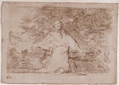 De rampen van de oorlog: Sombere voorgevoelens van wat zal gebeuren (voorbereidende tekening) door Francisco de Goya