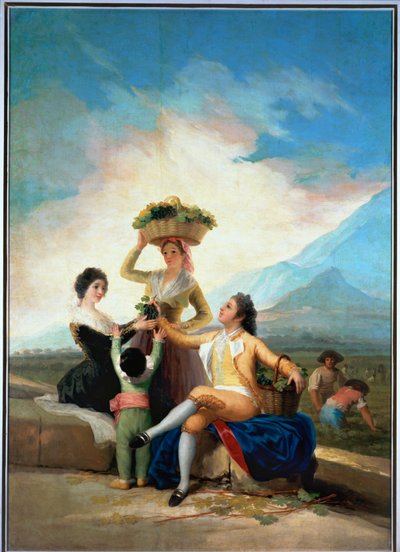 De wijnoogst, beeldverhaal voor een wandtapijt (schilderij op doek) door Francisco Jose de Goya y Lucientes